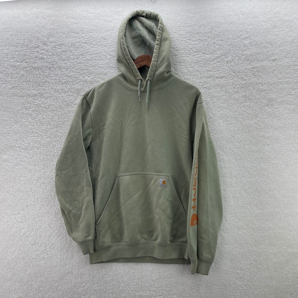 Carhartt Hoodie Men's Medium Green K288 Original Fit Midweight Workwear Outdoor